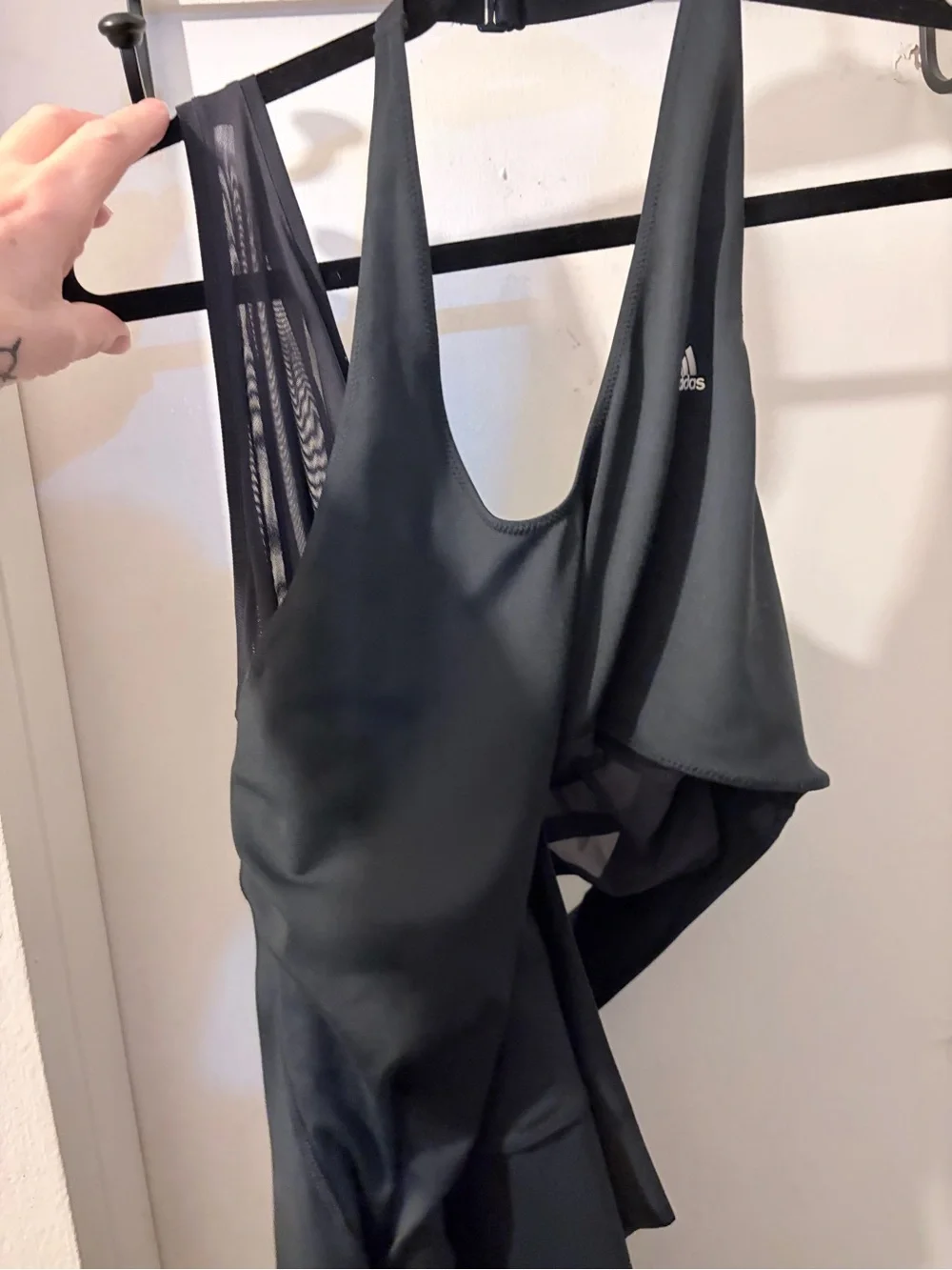 Adidas x Rui Zhou- size XL- black stretch & mesh high/low dress w/cutouts. NWT - Picture 2 of 9